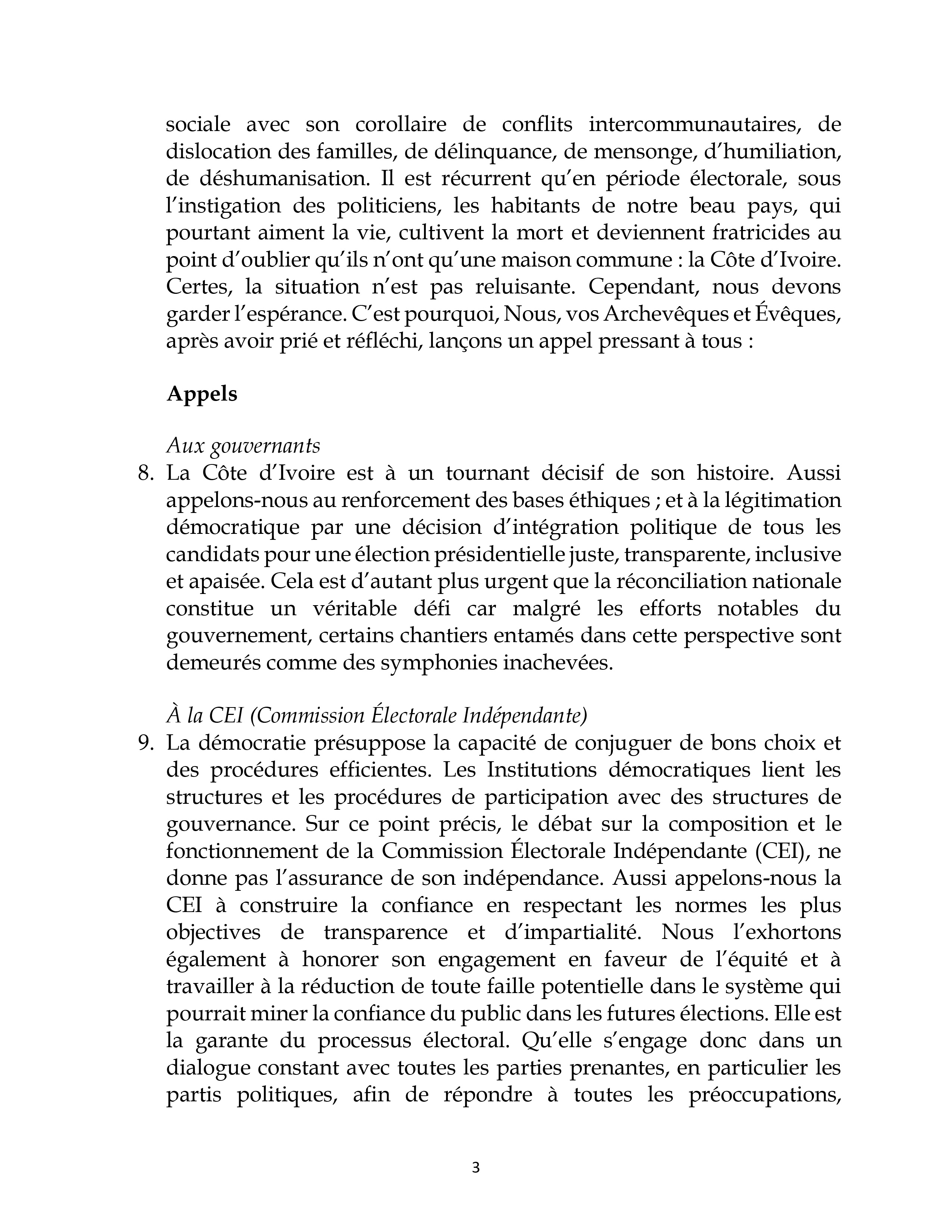 La conférence de ce lundi 24 mars 2025 animée par Son Excellence Mgr Marcelin YAO KOUADIO.